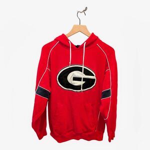 Vintage Georgia Bulldogs Hoodie Pullover Mens Medium Red NCAA College Football